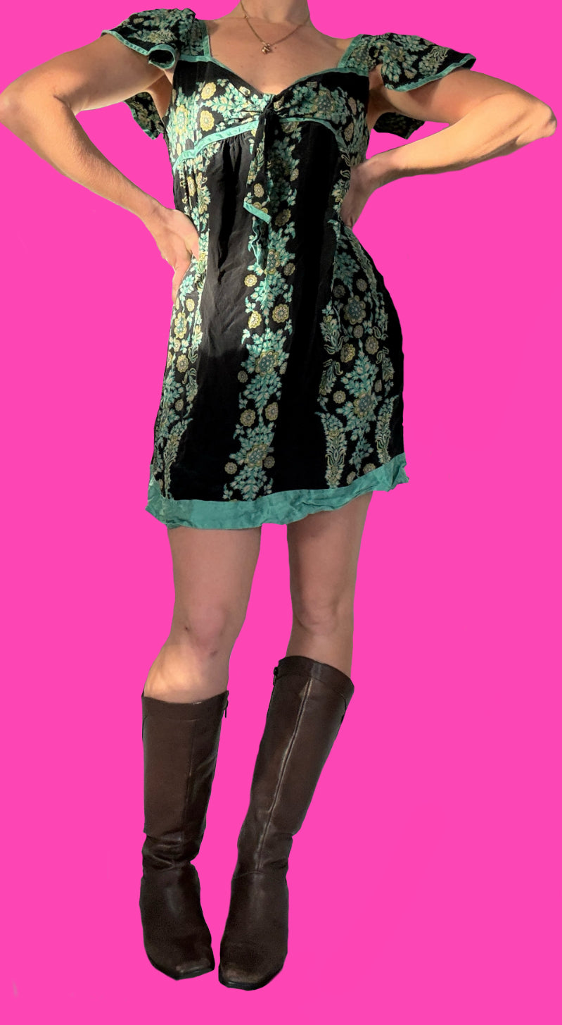 00’s 100% silk mini dress
