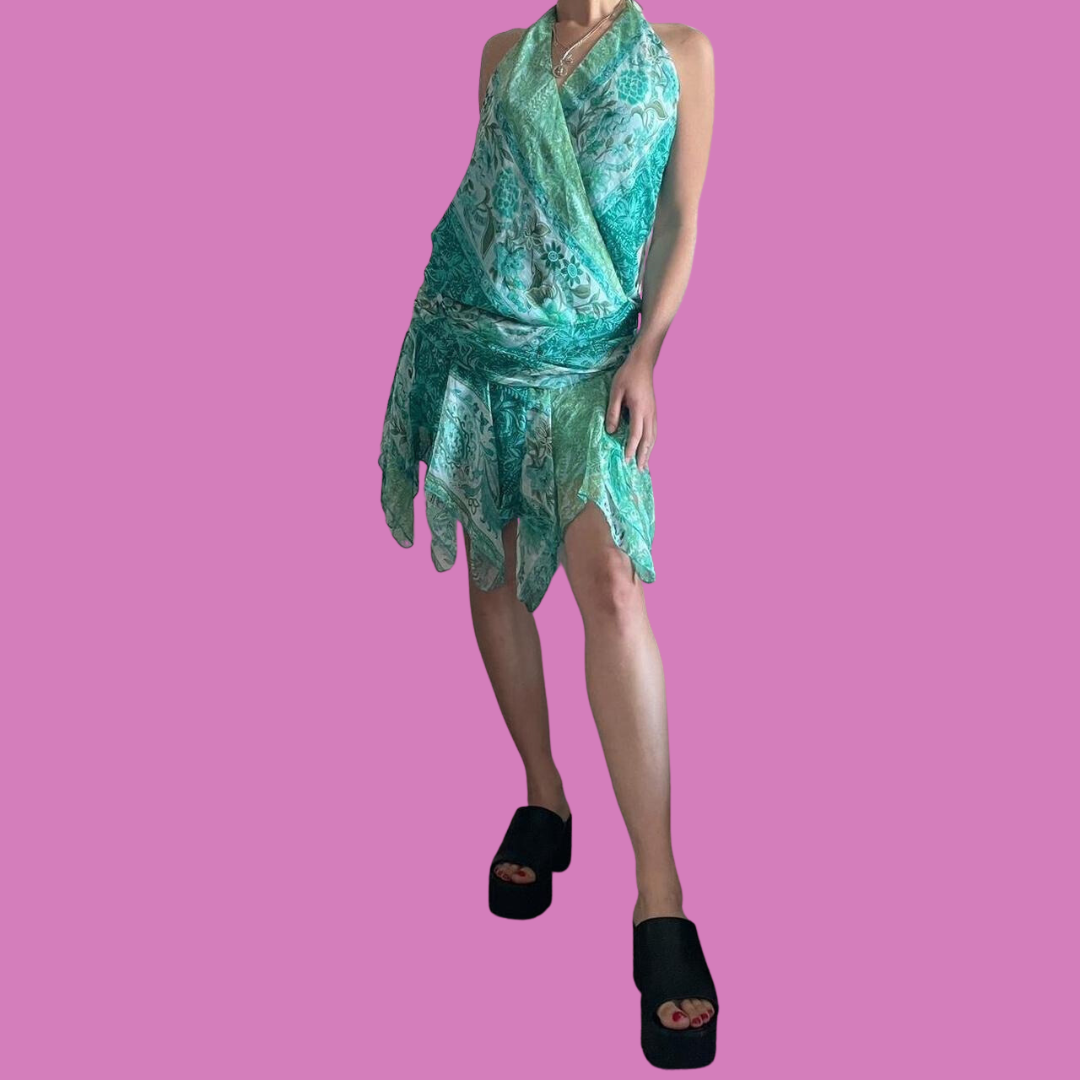 00’s Deadstock NWT Sheike silk fairy dress