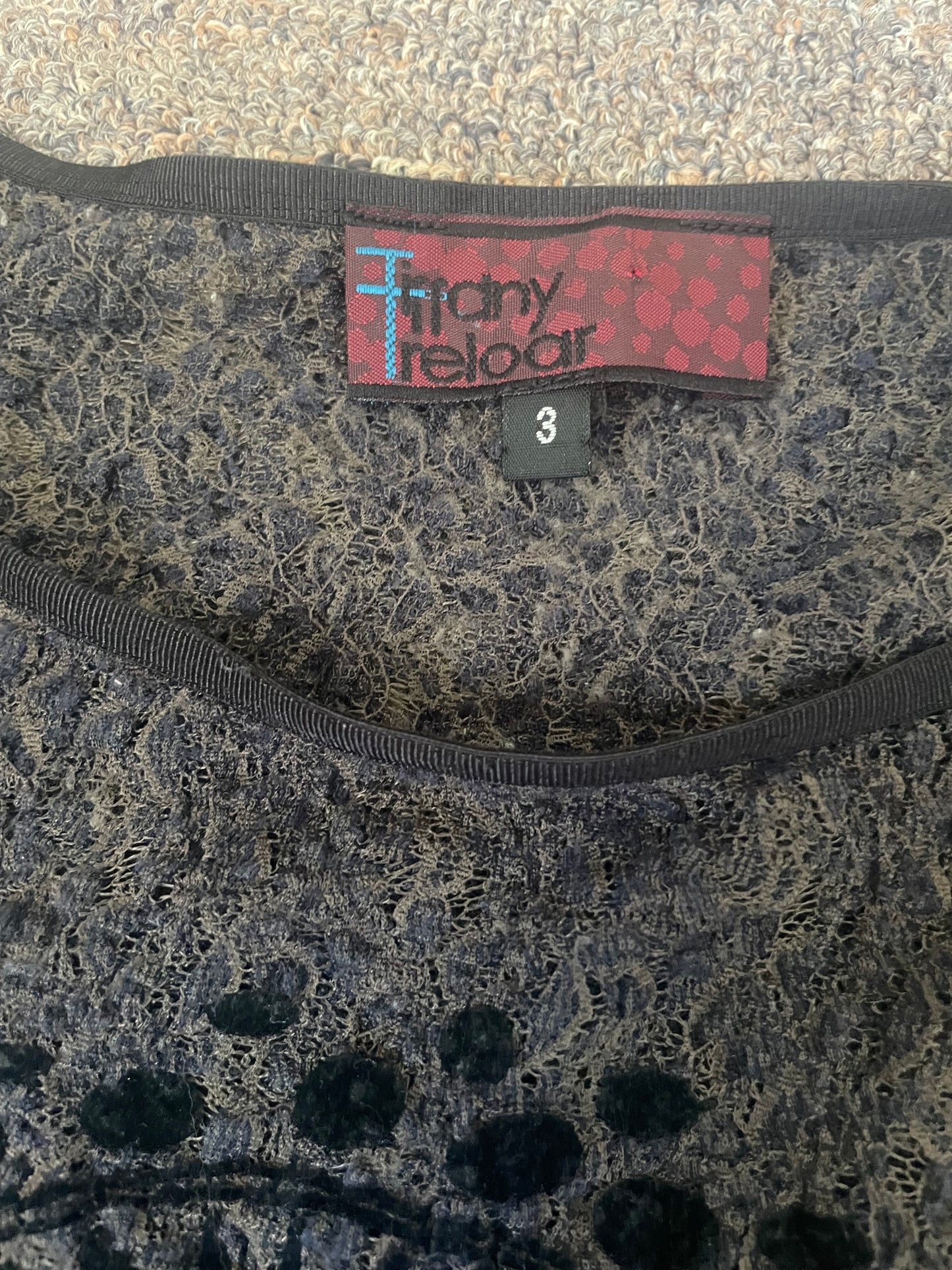 90s mesh 3/4 sleeve top