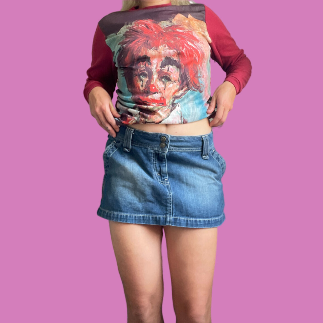 Vintage clown long sleeve high neck