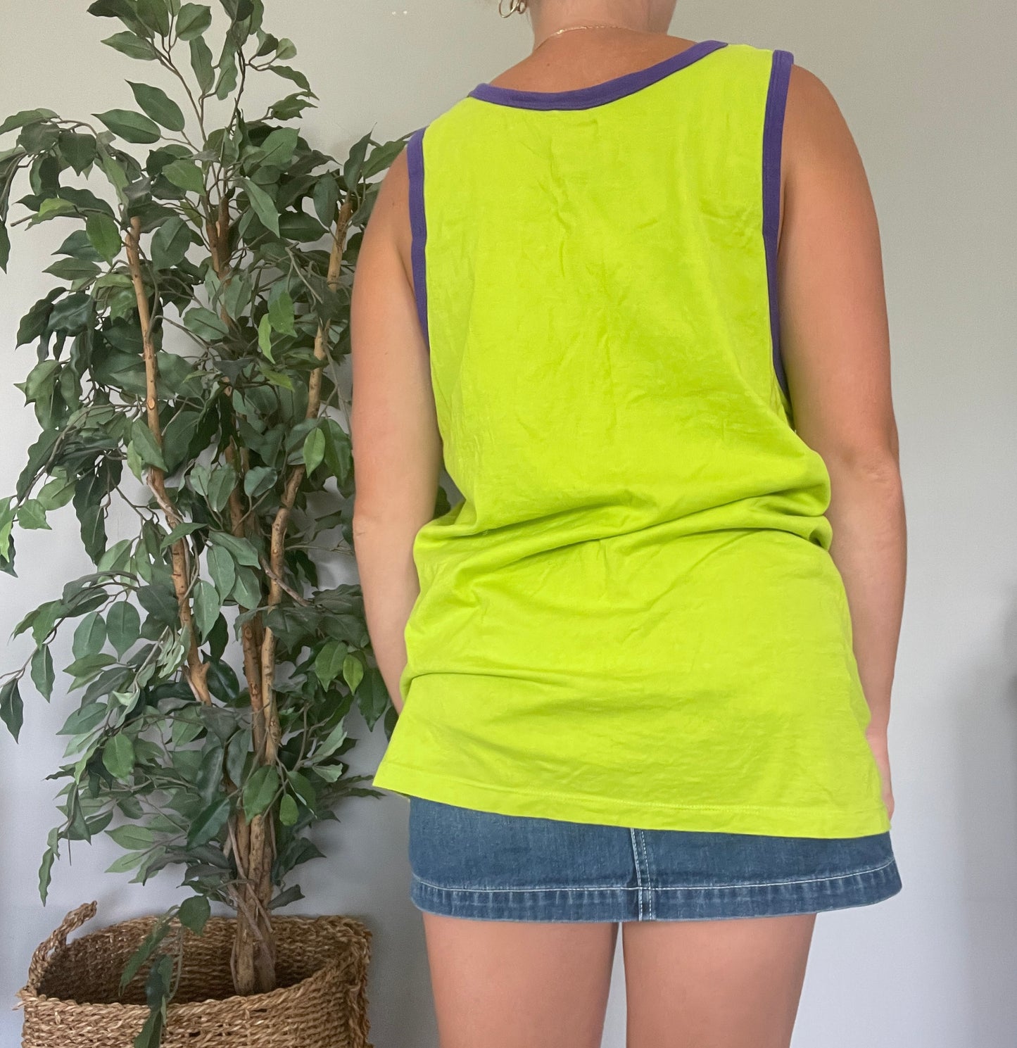 00’s mens/unisex green/purple nike singlet tank top