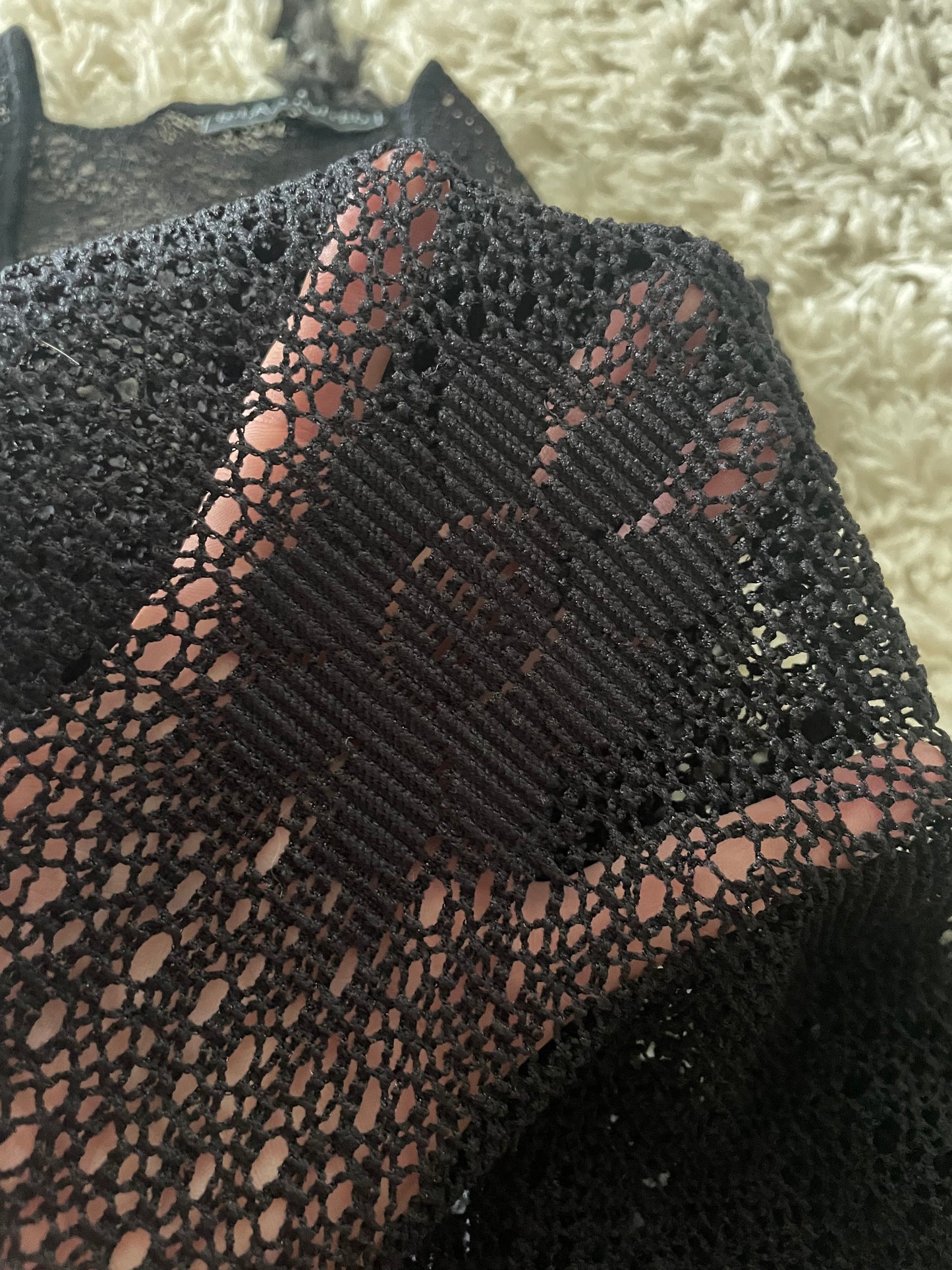 90’s lace see through tie up top