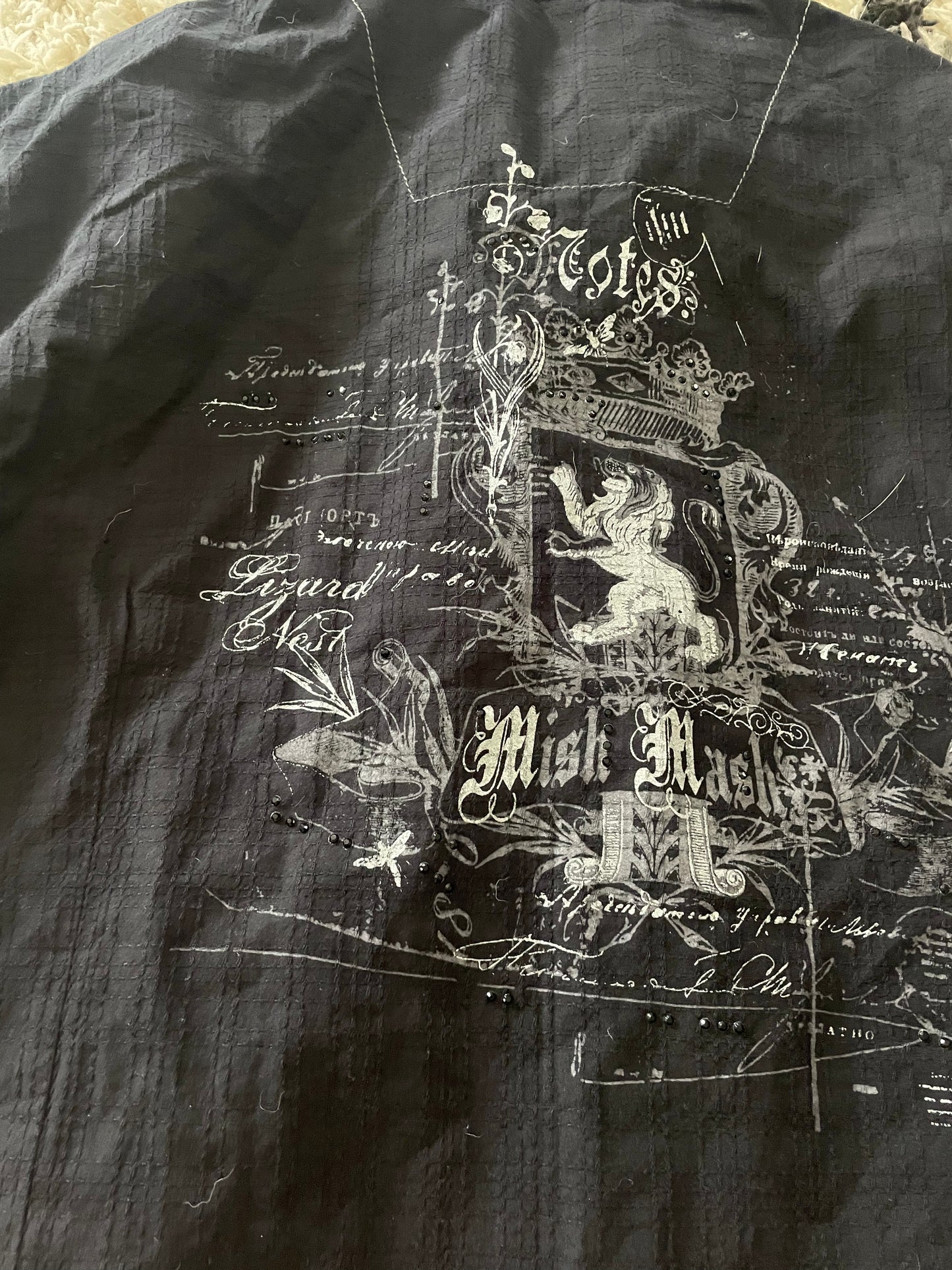 Mens/unisex “mish mash” button up tshirt