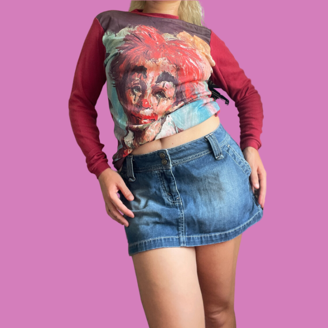 Vintage clown long sleeve high neck