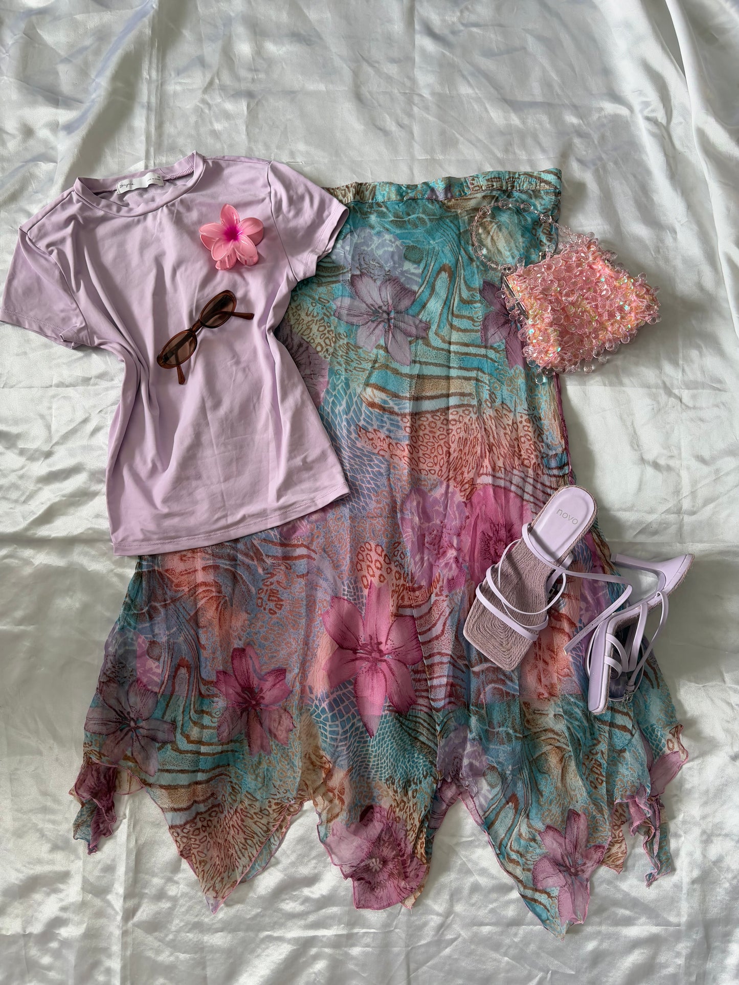 00’s pastel midi skirt