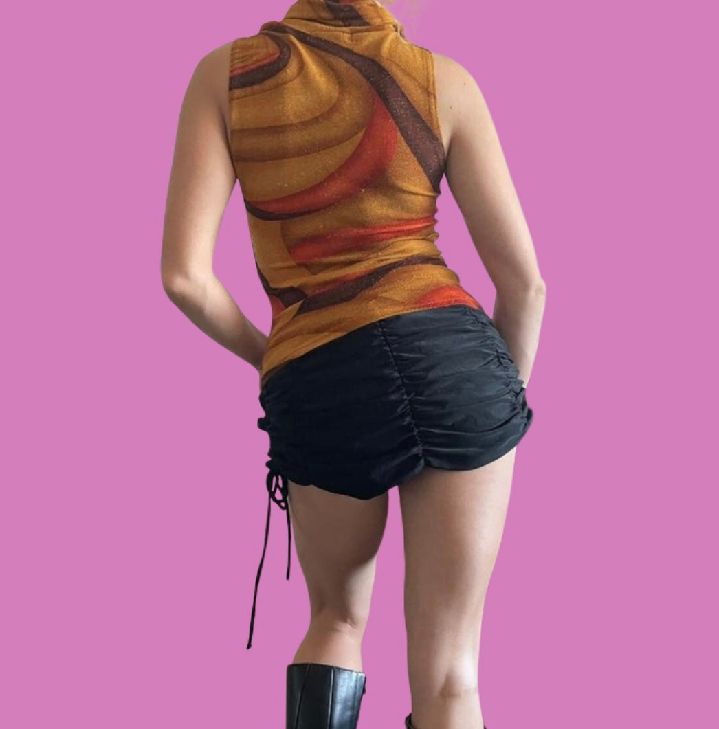 00’s xoxo high neck glitter tank top