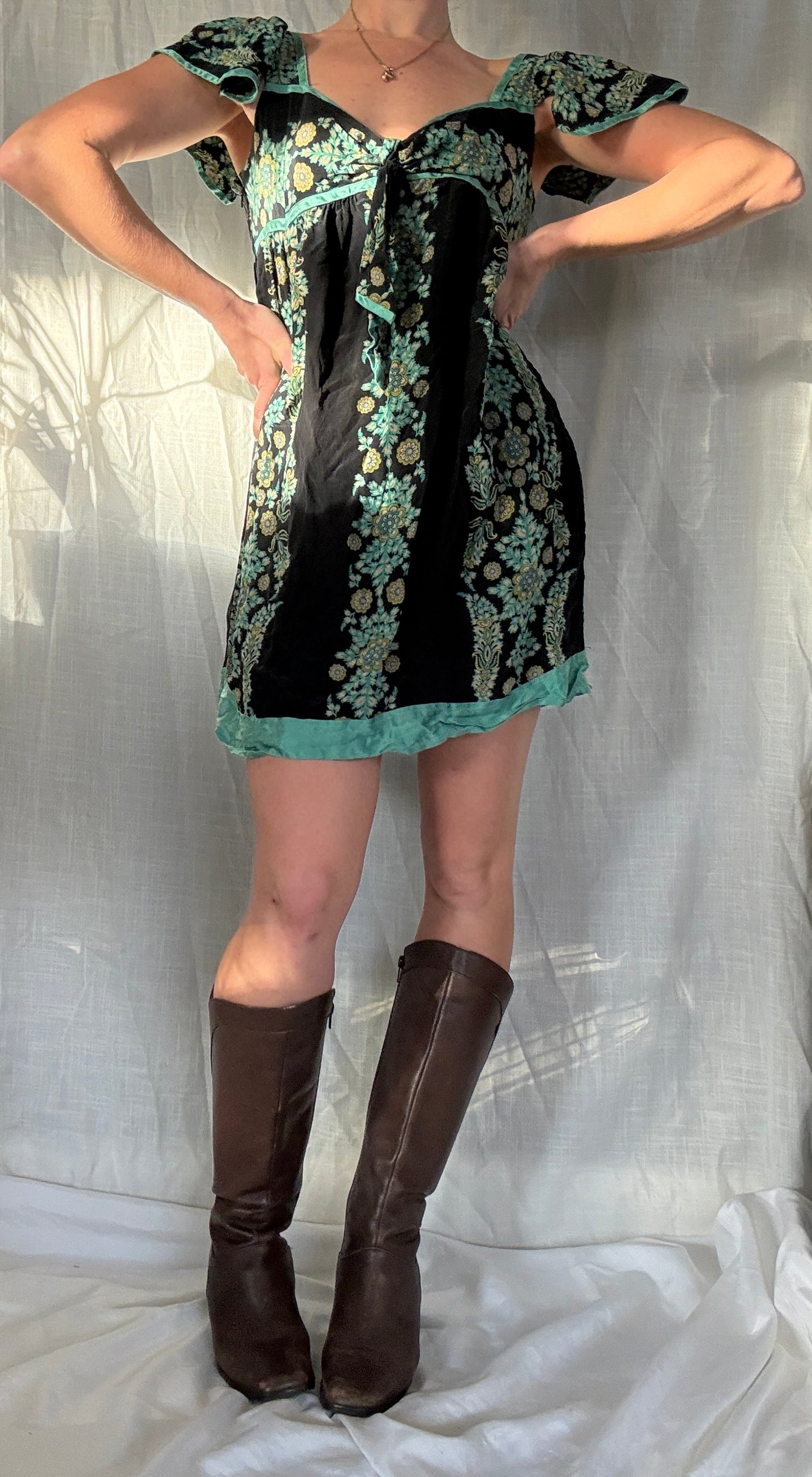 00’s 100% silk mini dress