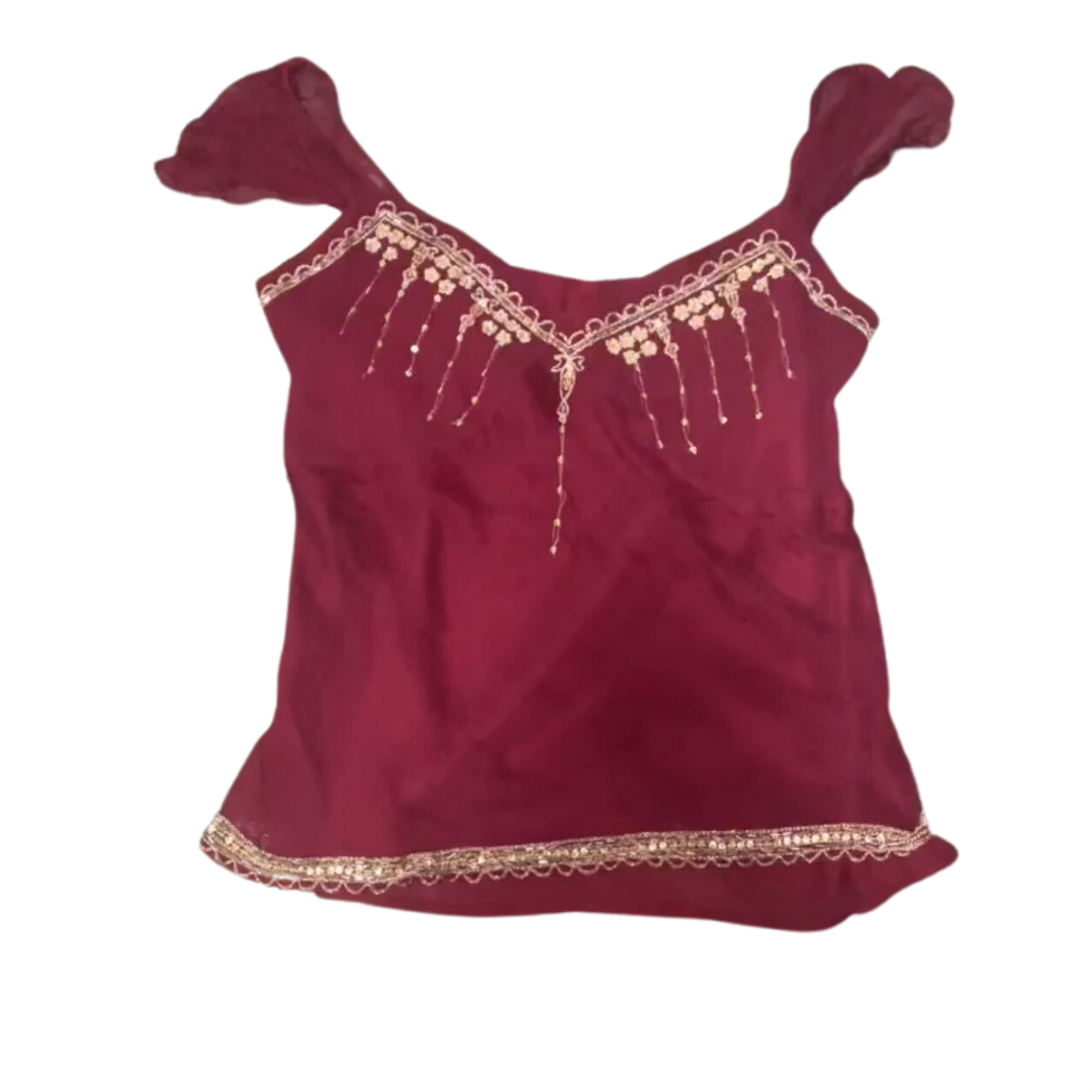 Vintage sheer layered fairy grunge top