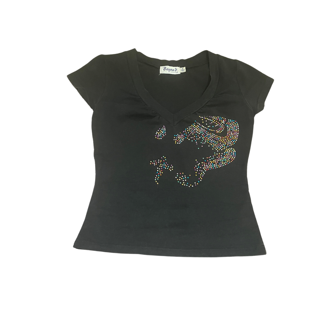 00’s bedazzled short sleeve