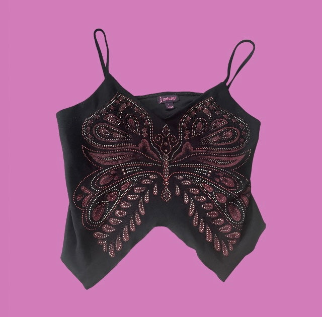00’s butterfly glitter tank top cami