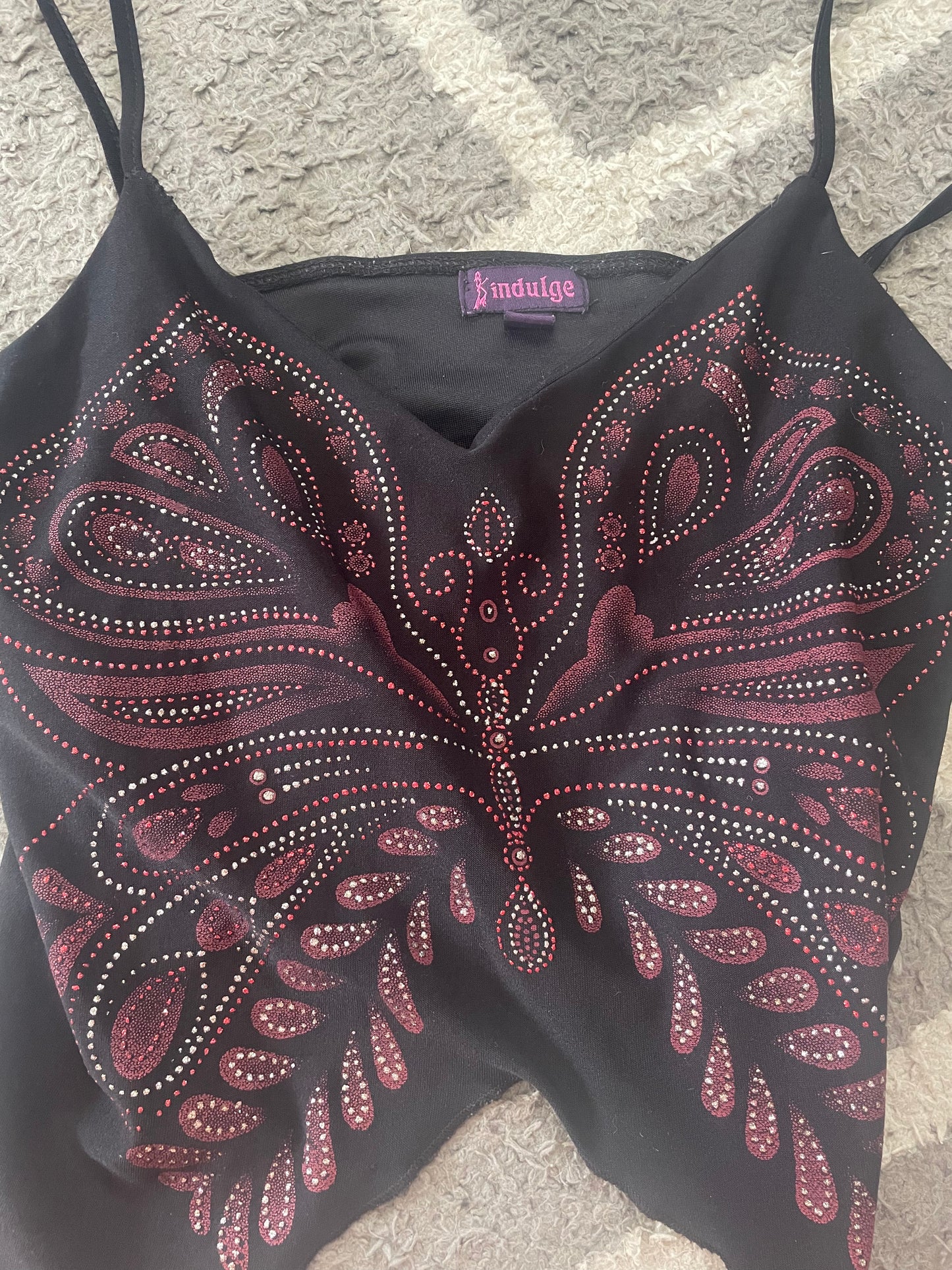 00’s butterfly glitter tank top cami