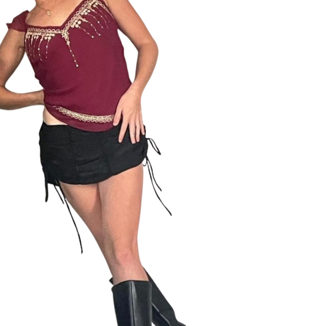 Vintage sheer layered fairy grunge top