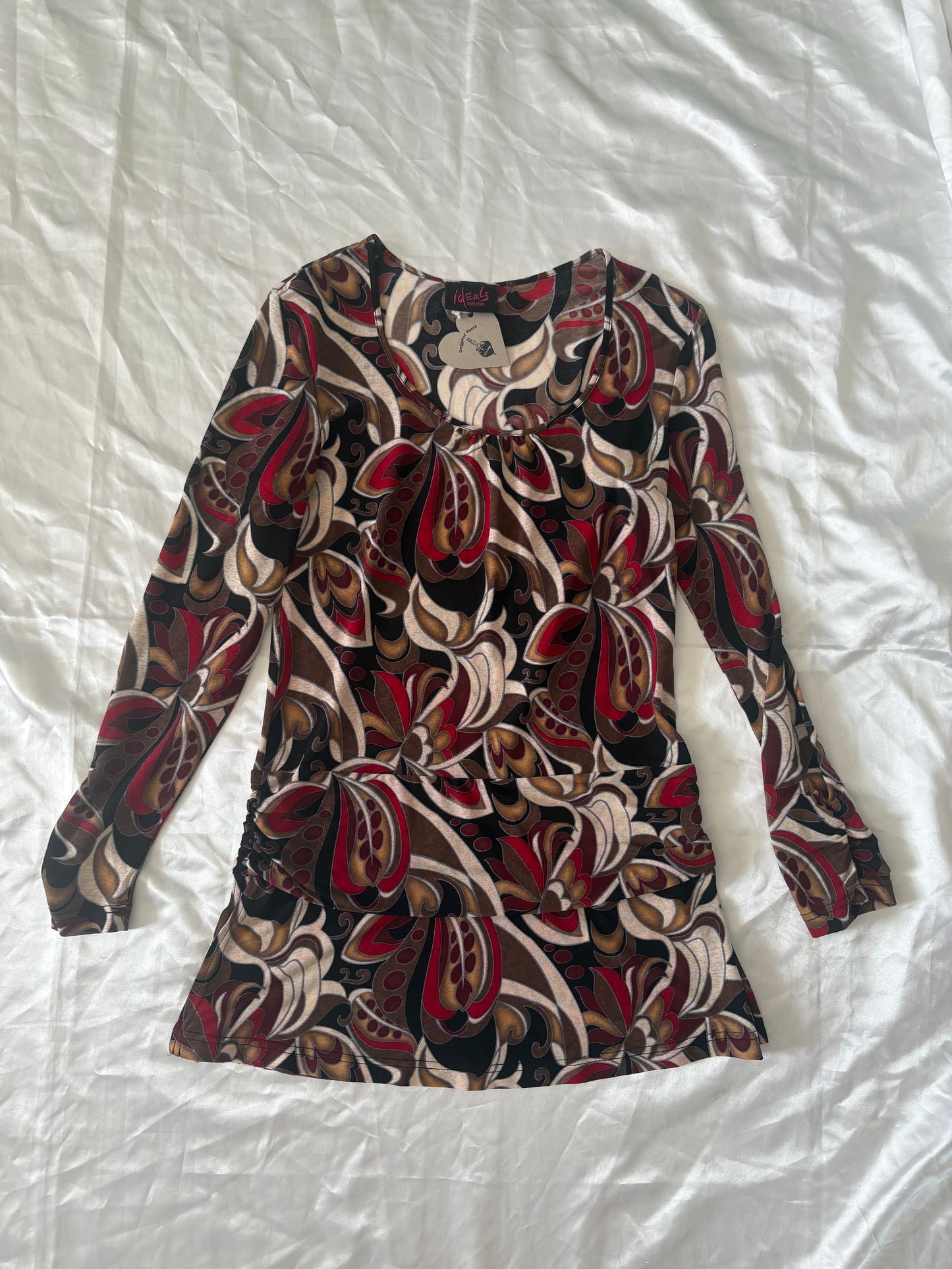 90’s/00s micro mesh long sleeve mini dress/long top