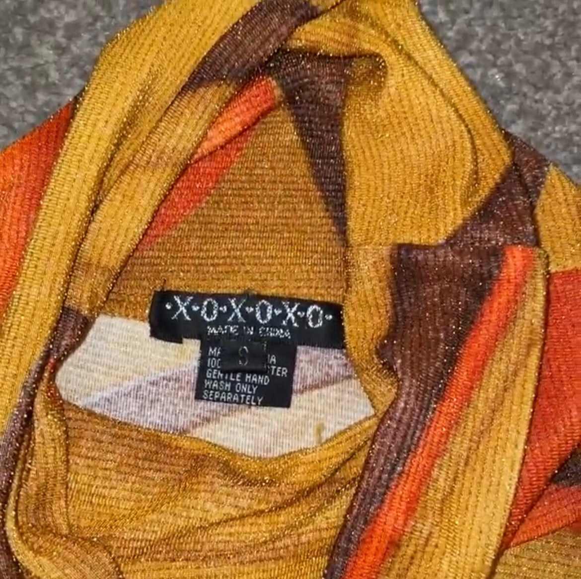 00’s xoxo high neck glitter tank top