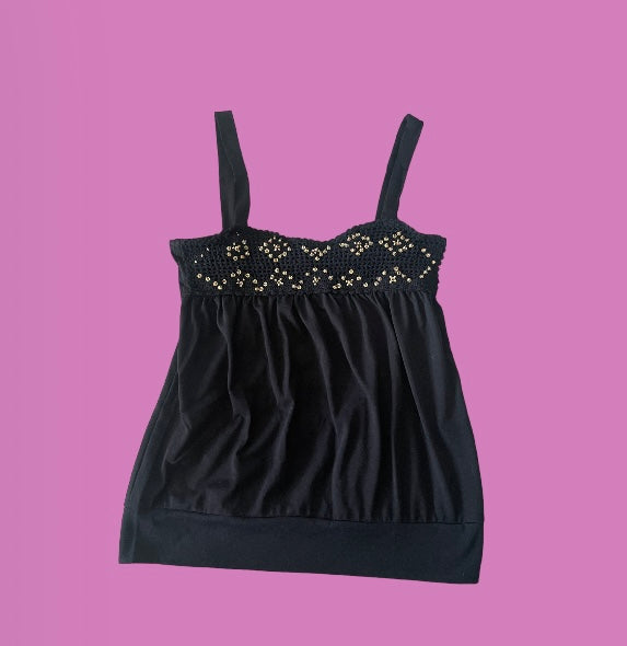 00’s miss cherry crochet bust tanktop