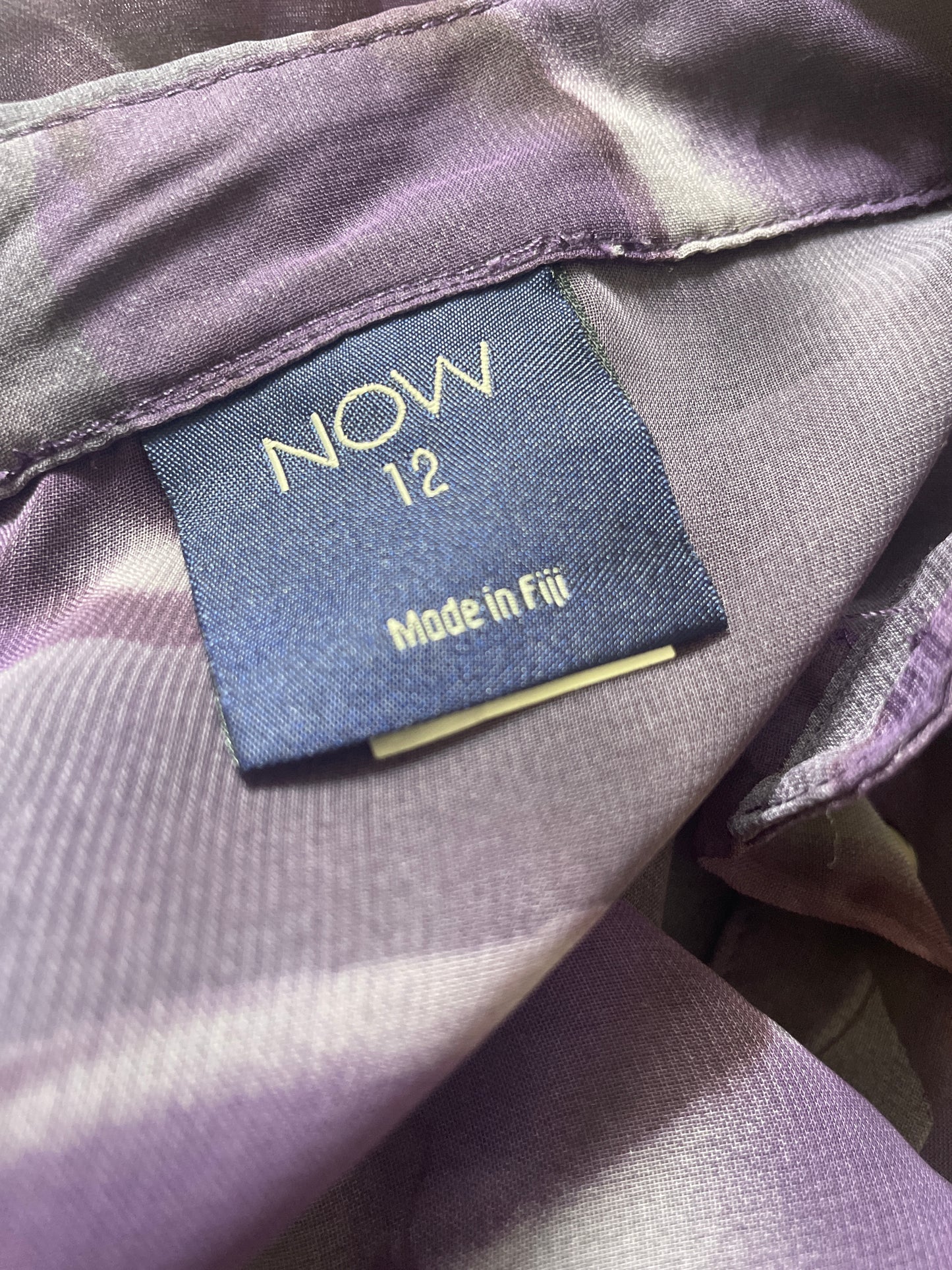 90's sheer purple long sleev blouse