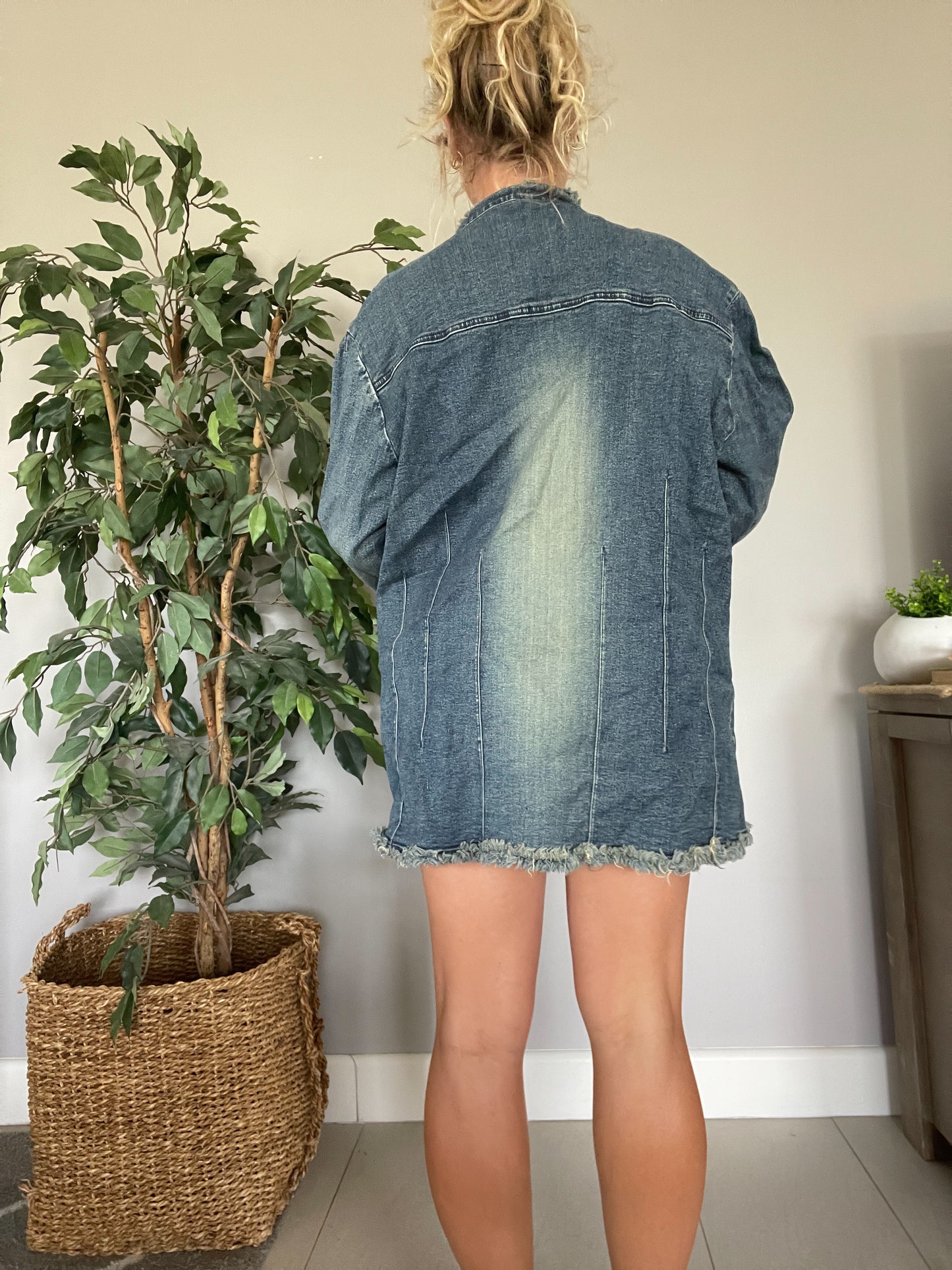 00’s denim embroidered jacket/coat