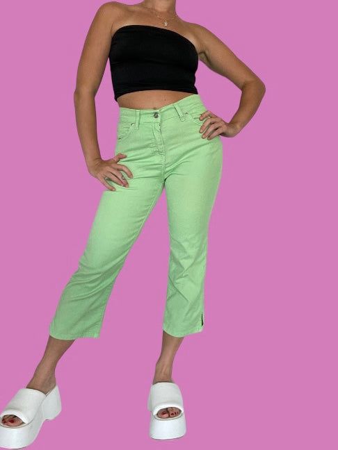 00’s green high waist capris