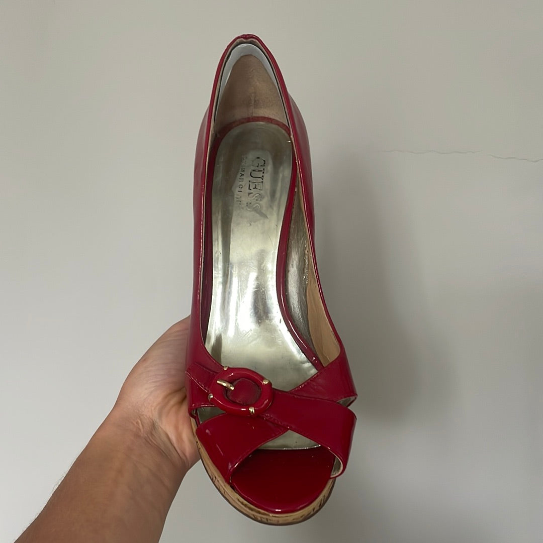 Hottest 00’s Guess red wedge heels