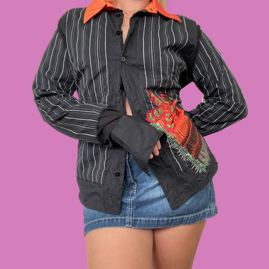 Unique “ DIDIER PARAKIAN” embroidered/bedazzled blouse