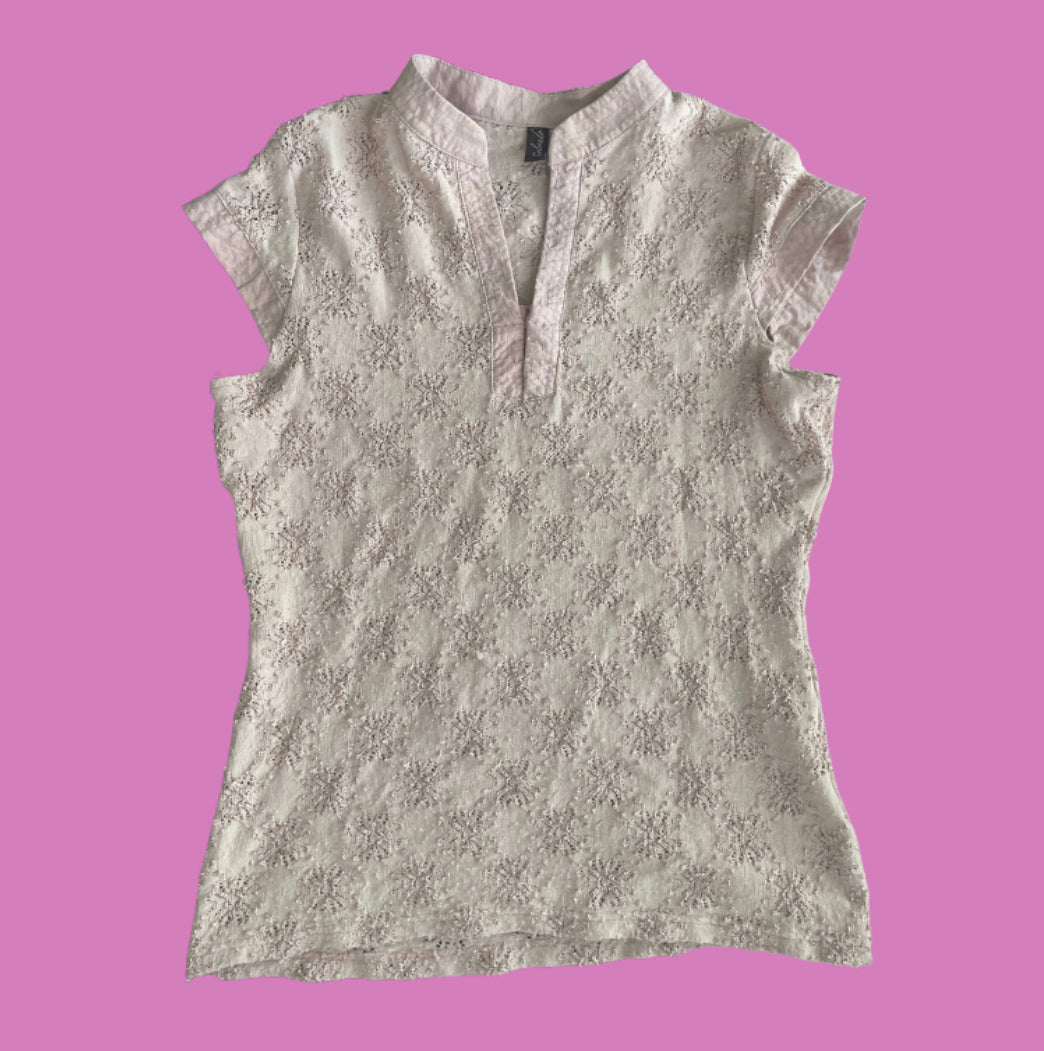 00’s fitted dusty pink colorado blouse