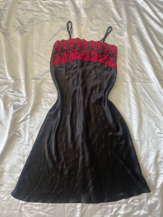90’s deadstock NWT black maxi slip dress