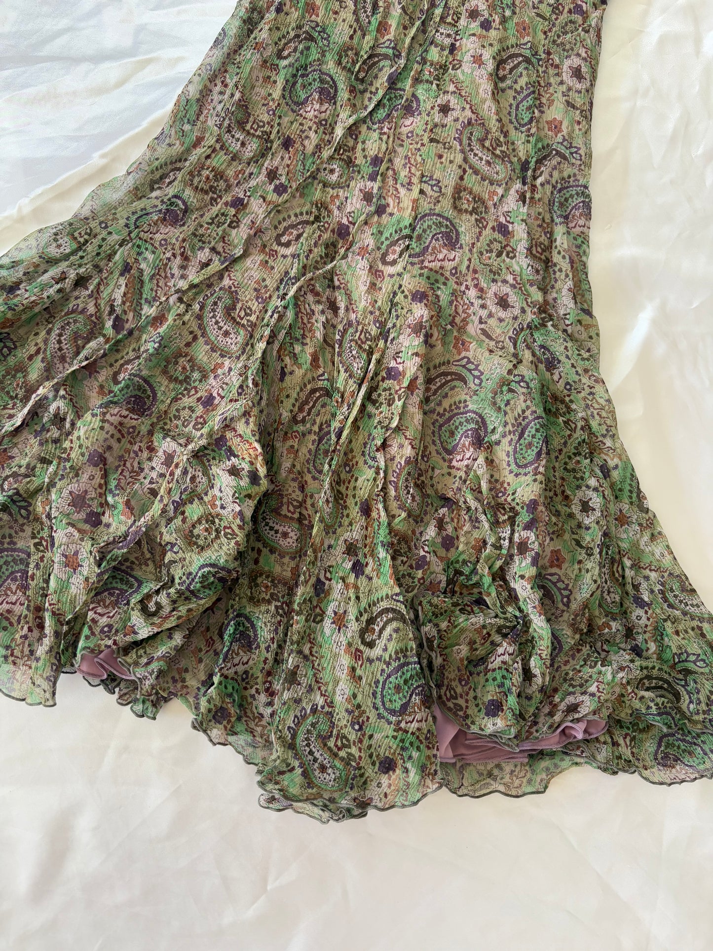 00’s 100% silk Midi dress