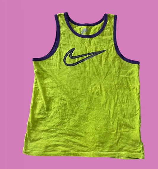 00’s mens/unisex green/purple nike singlet tank top