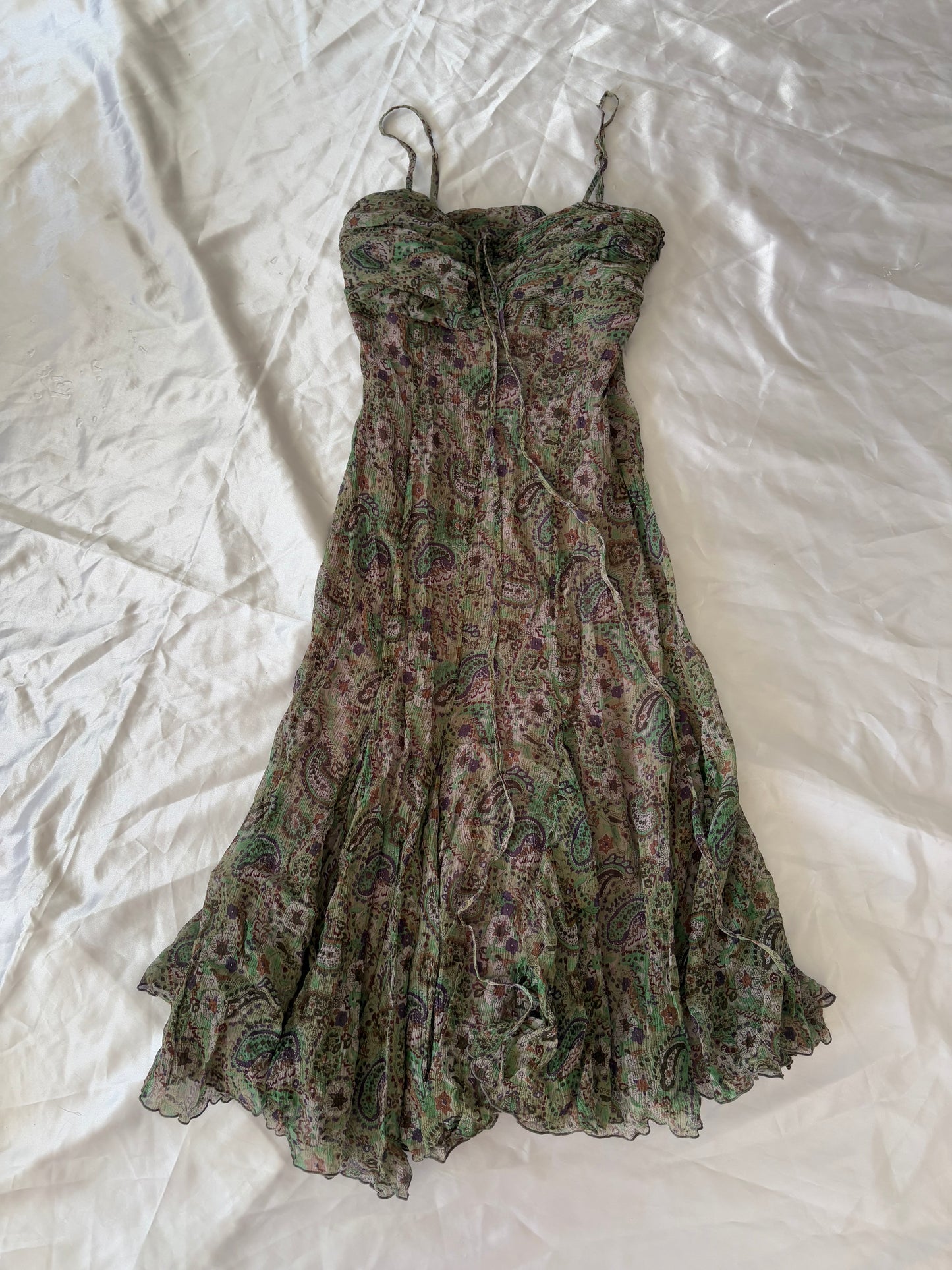 00’s 100% silk Midi dress