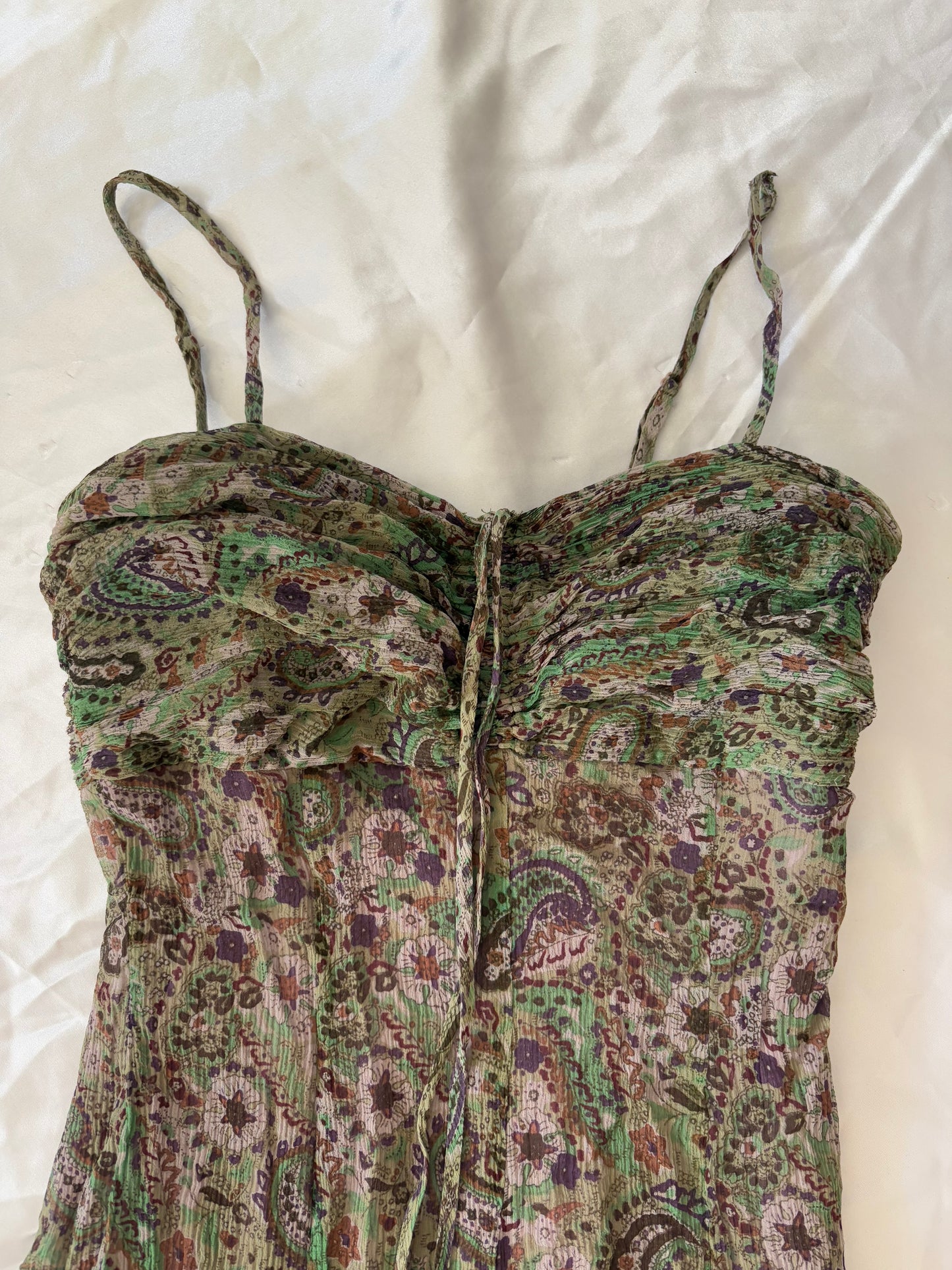 00’s 100% silk Midi dress