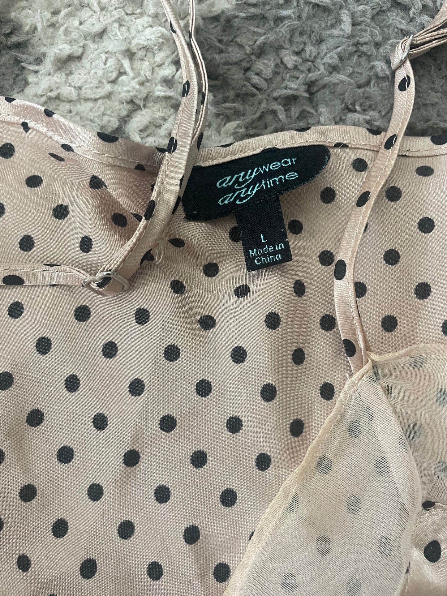 00’s champagne polka dot mini dress