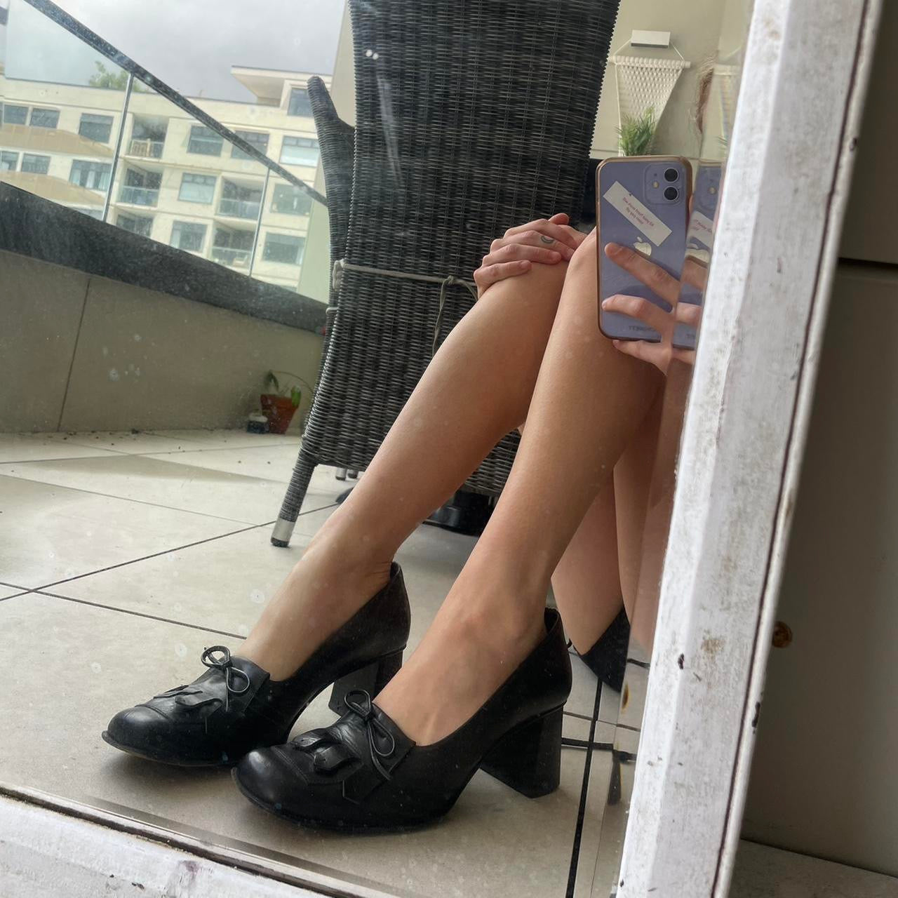 90’s leather block heels