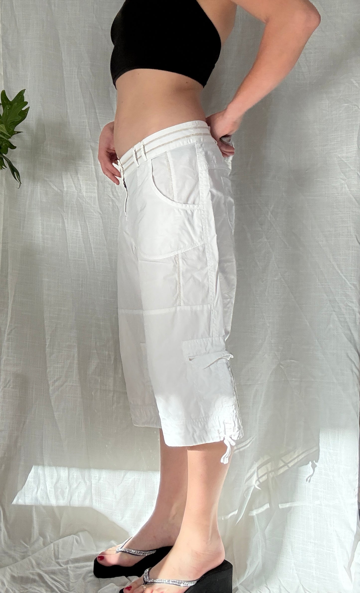 00’s Seafolly cotton 3/4 low rise cargo pants