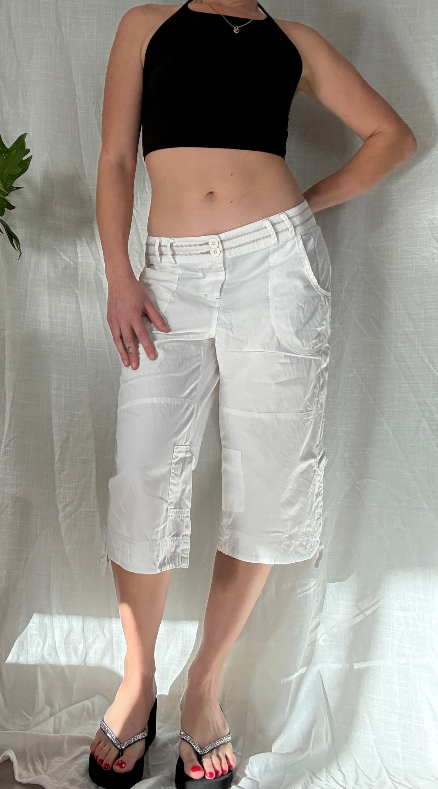 00’s Seafolly cotton 3/4 low rise cargo pants