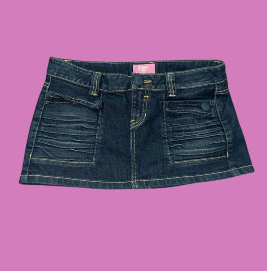 Y2k 00’s denim low rise mini skirt