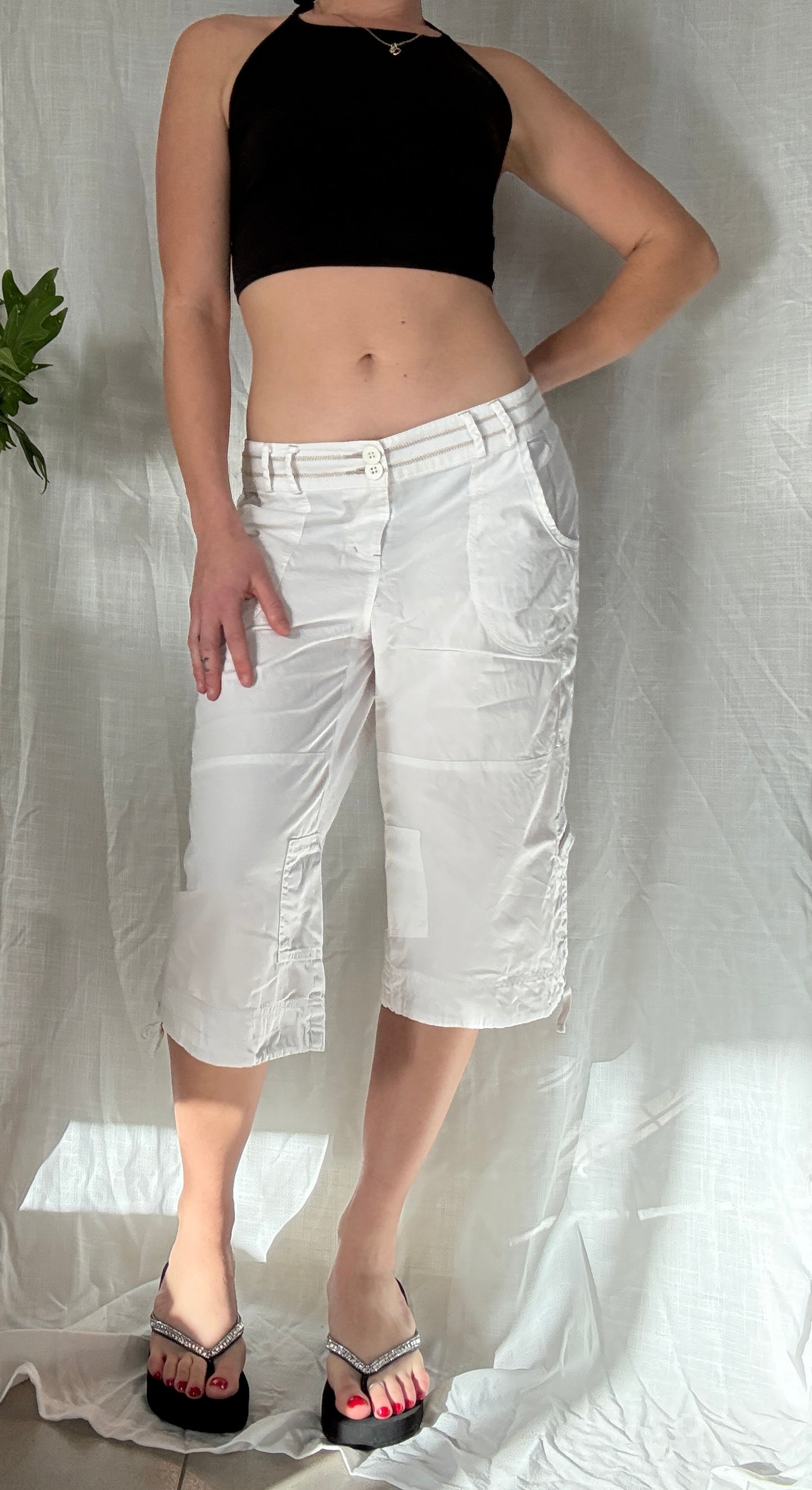 00’s Seafolly cotton 3/4 low rise cargo pants