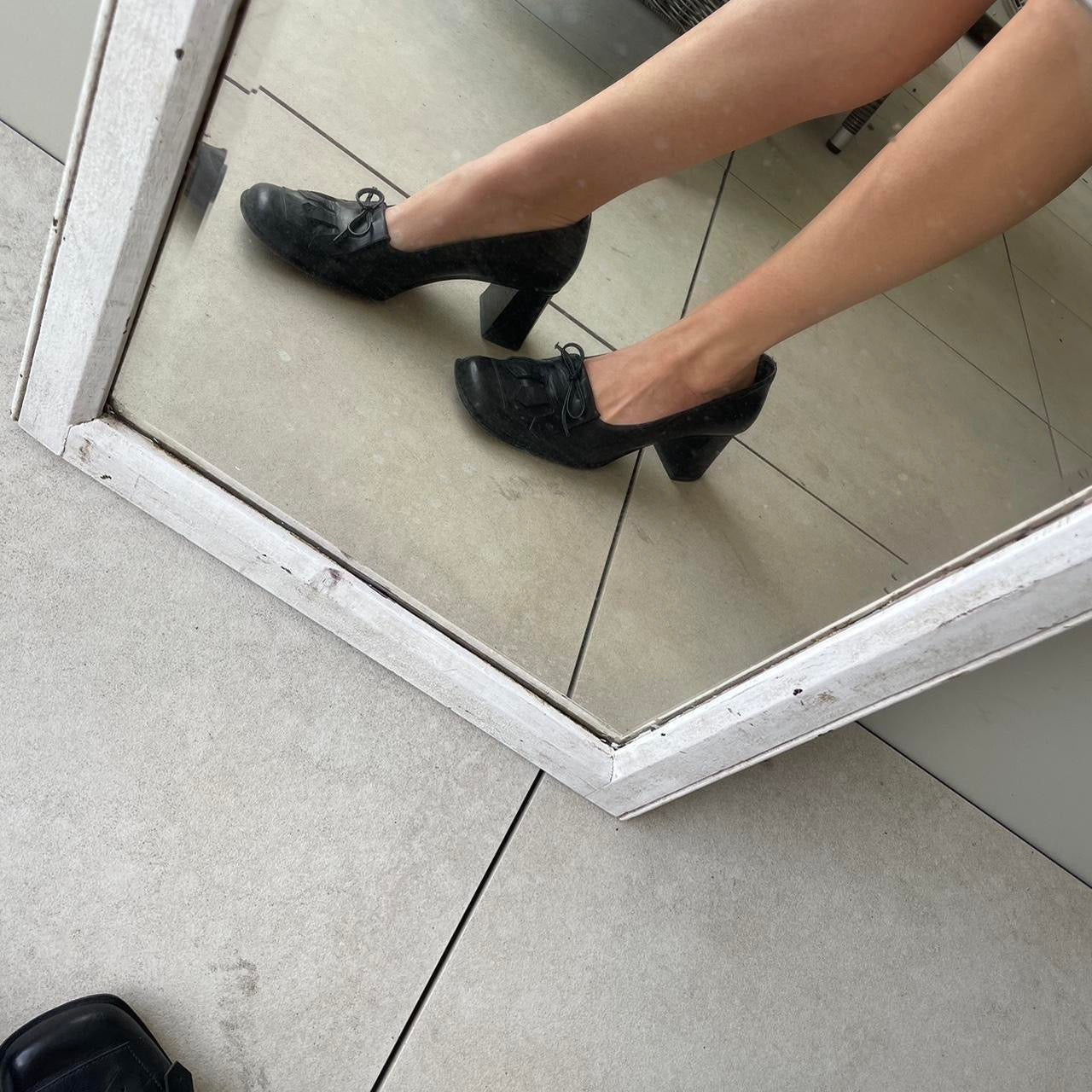 90’s leather block heels