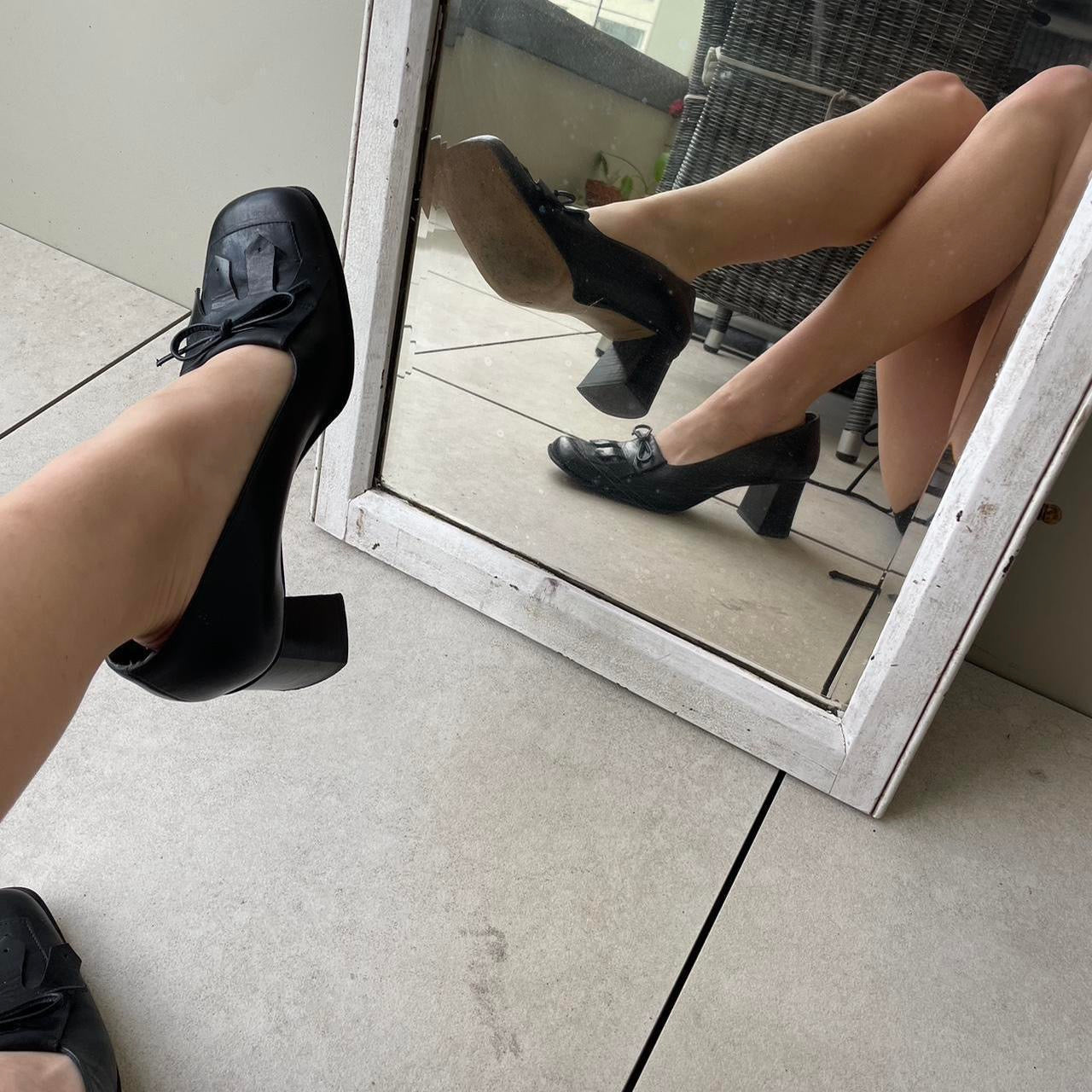 90’s leather block heels