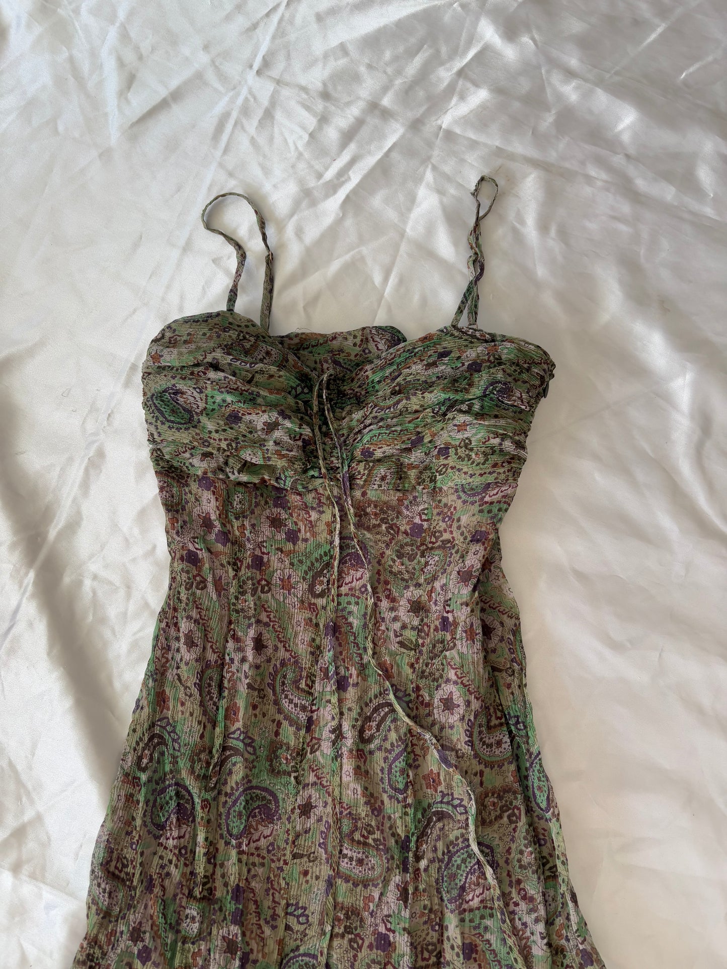 00’s 100% silk Midi dress