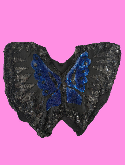 Vintage sequin butterfly top