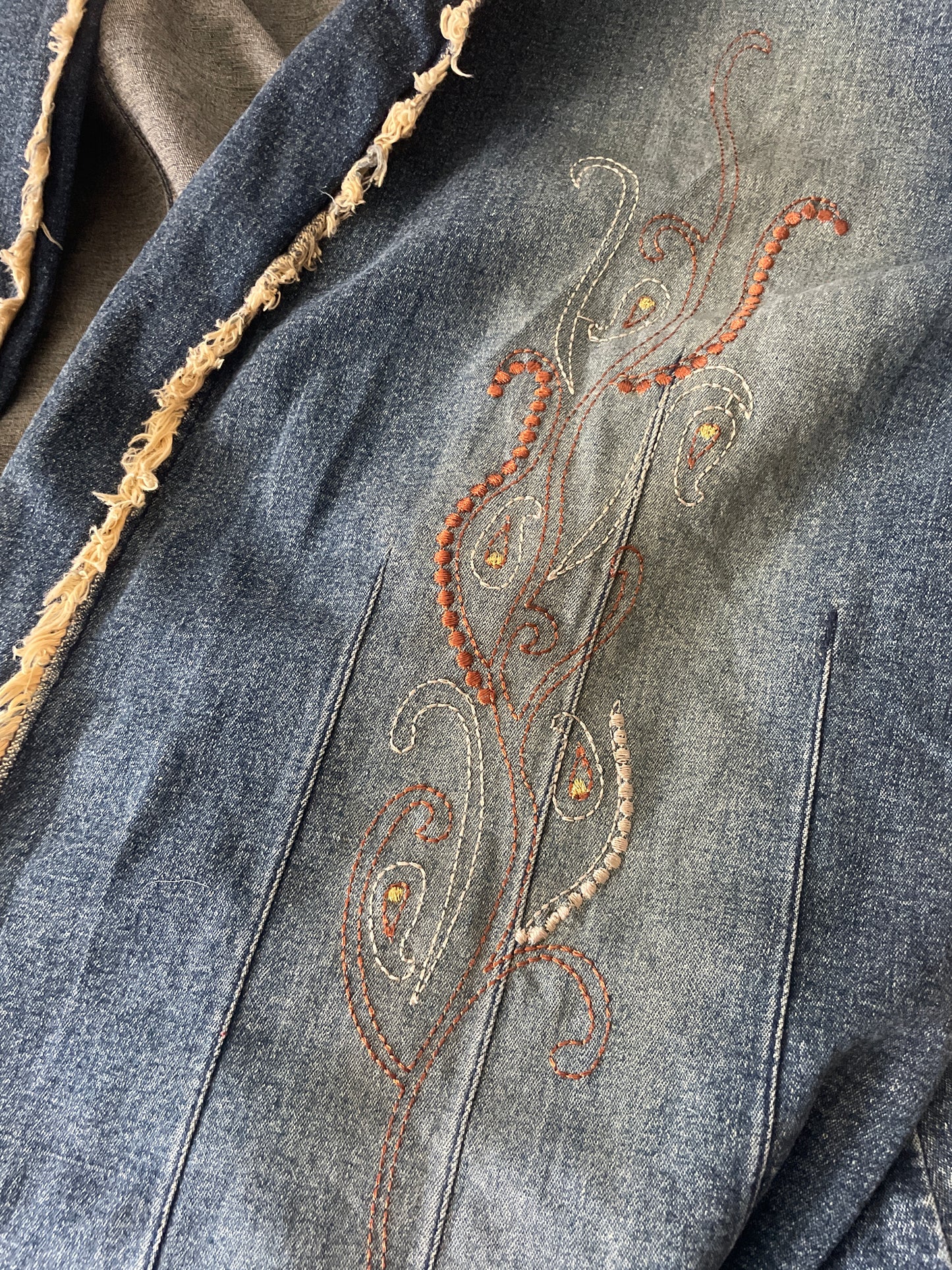 00’s denim embroidered jacket/coat